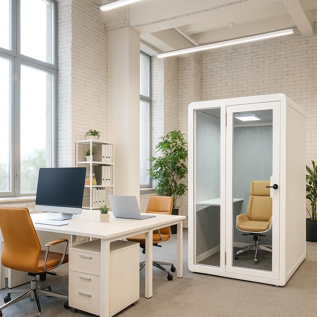 Soundproof Office Pod Booth Quiet Meeting Pod with Acoustic Panels for 1-2 Persons