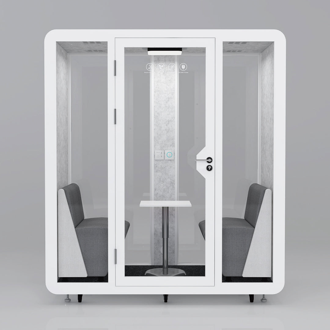 Silent Box Sound Booth LED with Lighting Centrifugal Fans and AC USB Ports XL for 8 Persons