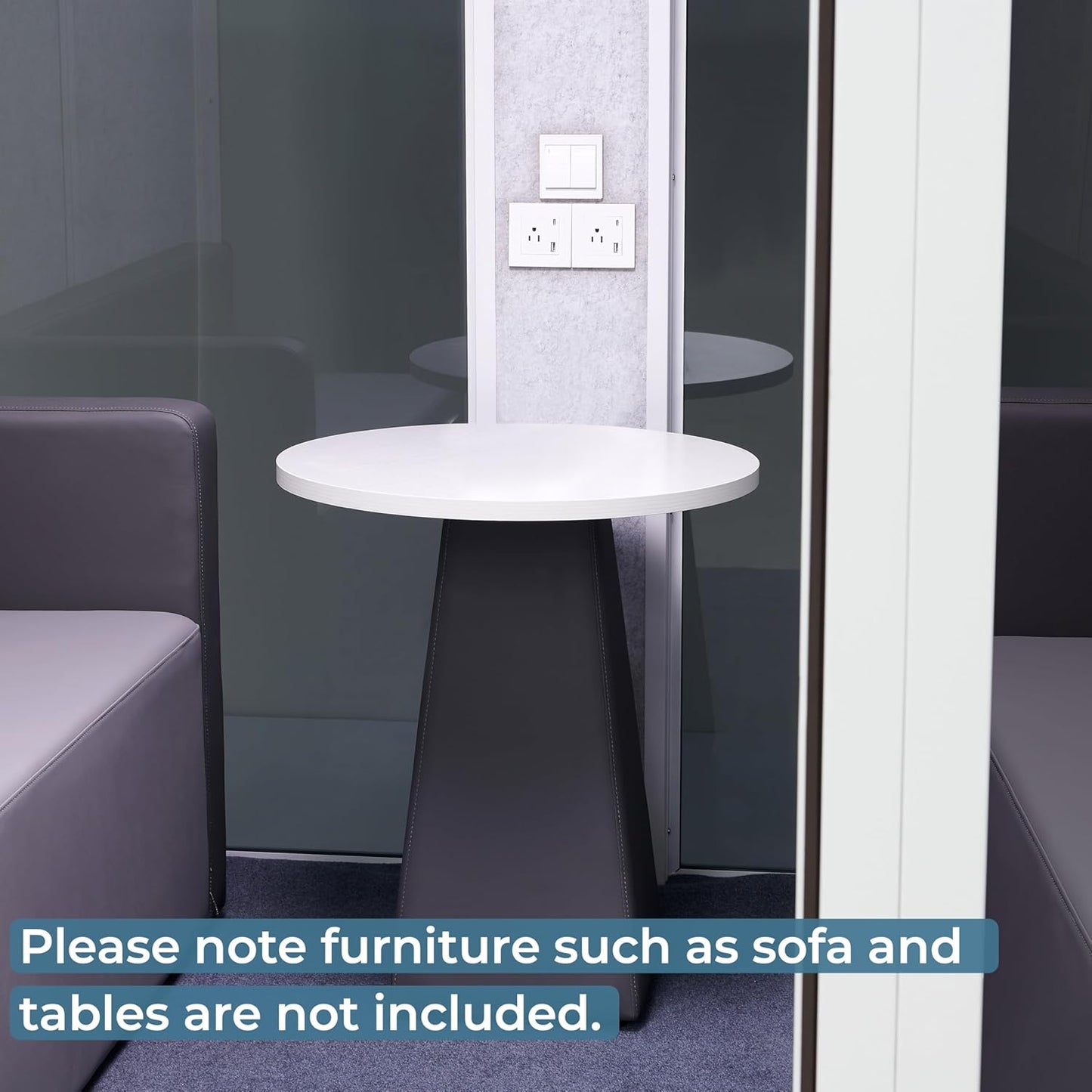 Silent Box Sound Booth LED with Lighting Centrifugal Fans and AC USB Ports XL for 8 Persons