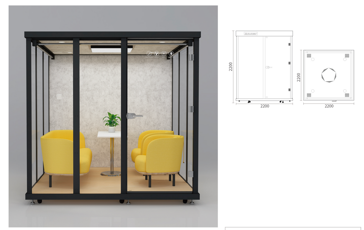 Compact Soundproof Cabin for Meetings
